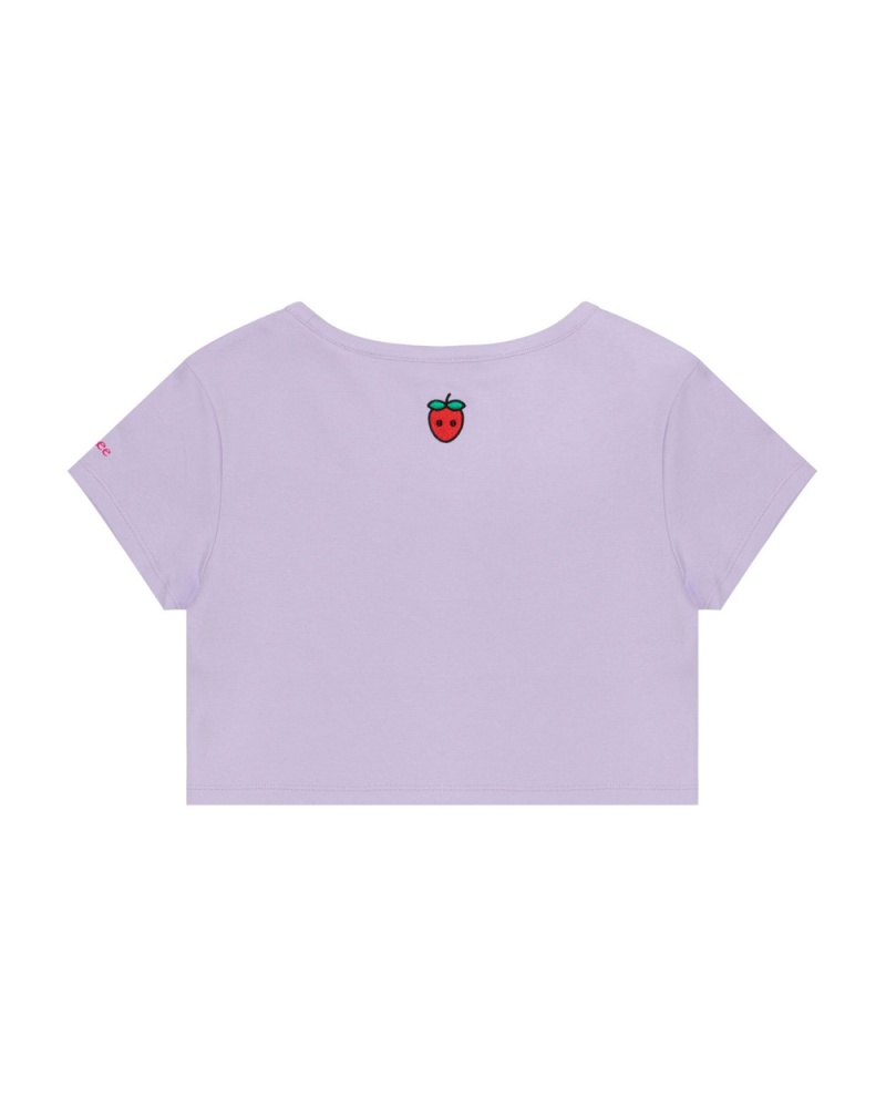 T Shirts Bape Logo berry Violette Femme | YOE-51103292